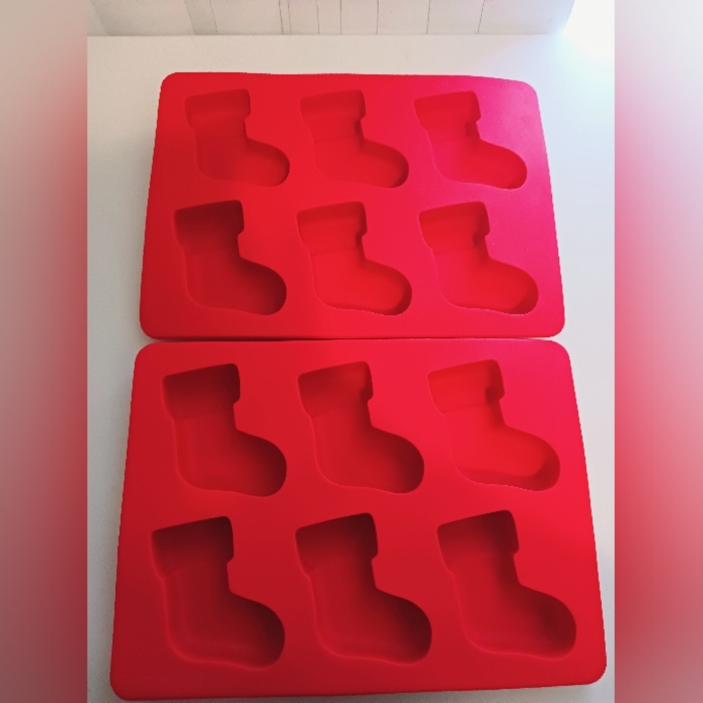 Red Silicone Stocking Molds SET OF 2